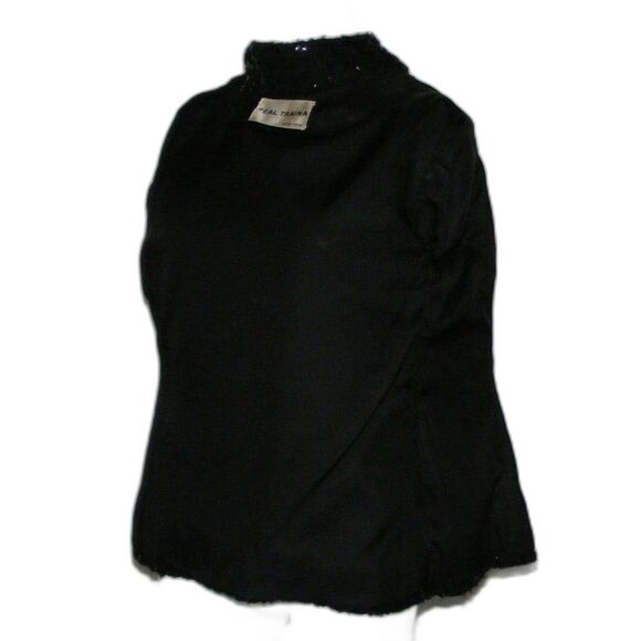 Vintage TEAL TRAINA Jacket, S, Black Boucle, Sequins, Snap front, Lapel Collar - Picture 10 of 12